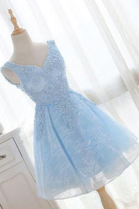 2024 A Line V Neck With Applique Short/Mini Homecoming Dresses Lace
