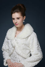 Load image into Gallery viewer, Wedding Wraps / Fur Wraps / Fur Coats Coats/Jackets Faux Fur