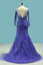 Load image into Gallery viewer, 2024 Chic Mother Of Bridal Dresses Mermaid Scoop Tulle With Applique