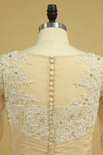 Load image into Gallery viewer, 2022 Wedding Dresses A Line V Neck Half Sleeves Plus Size With Applique &amp; Beads Organza