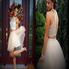 Load image into Gallery viewer, New Arrival Rhinestone Sparkly Two Pieces Alexa Homecoming Dresses Freshman , Cute CD05