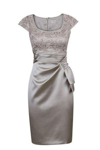 Elegant Short Homecoming Dresses Jaidyn Silver Cap Sleeves Mother Of The Bride Dress CD11697