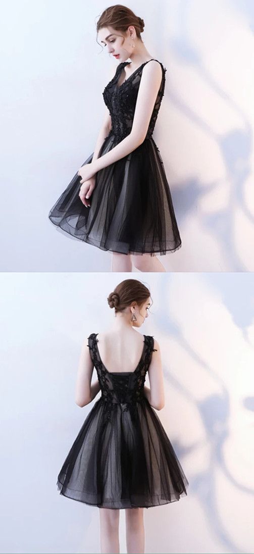 Black Alayna Homecoming Dresses Pretty Short/Mini Pretty A-Line , Graduation Dress CD12168
