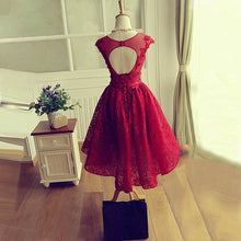 Load image into Gallery viewer, Kailey Lace Homecoming Dresses Fashionable Wine Red High Low Party Dress CD12803