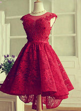 Load image into Gallery viewer, Kailey Lace Homecoming Dresses Fashionable Wine Red High Low Party Dress CD12803