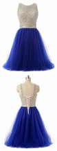 Load image into Gallery viewer, Beaded Homecoming Dresses Royal Blue Kenzie Top , Back To School Dresses, Short For Teens CD1303