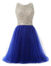 Load image into Gallery viewer, Beaded Homecoming Dresses Royal Blue Kenzie Top , Back To School Dresses, Short For Teens CD1303