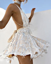 Load image into Gallery viewer, A-Line Frida Lace Homecoming Dresses Short , Deep V-Neck , -Up Backless CD166
