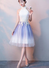 Load image into Gallery viewer, Cute Halter Tulle A-Line Ryleigh Homecoming Dresses Knee Length Party Dress Light Purple CD1792