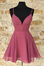 Load image into Gallery viewer, Cute A-Line Short Homecoming Dresses Lucia Chiffon With Spaghetti Straps And Empire Waistline CD18665