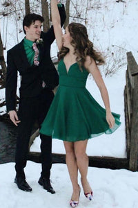Cute A-Line Short Homecoming Dresses Lucia Chiffon With Spaghetti Straps And Empire Waistline CD18665