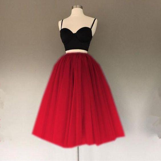 Custom Made Splendid Short Two Piece Short Homecoming Dresses A Line Leilani Tulle Gowns CD1868
