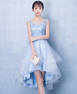 Blue Tulle High Low Dress Blue Homecoming Dresses Esmeralda Lace Tulle CD2047
