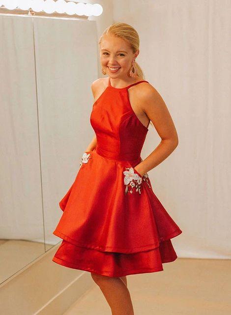 Homecoming Dresses Macie Cute Red Short CD22228
