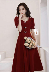 Sweetheart Graduation Dress Red Party Dress Alexus Homecoming Dresses Short Sleeve Custom Made CD22285