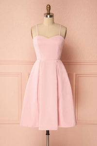 Clara Pink Homecoming Dresses Satin Short CD23226
