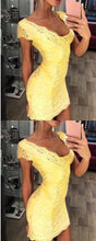 Load image into Gallery viewer, Yellow , Bodycon Lace Homecoming Dresses Kathy CD2372