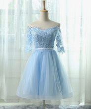 Load image into Gallery viewer, Elegant Raquel Homecoming Dresses , A-Line , Light Blue CD2412