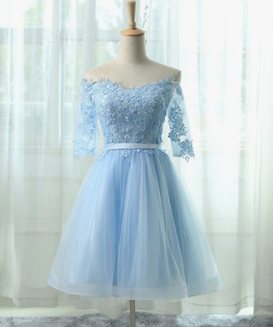 Elegant Raquel Homecoming Dresses , A-Line , Light Blue CD2412