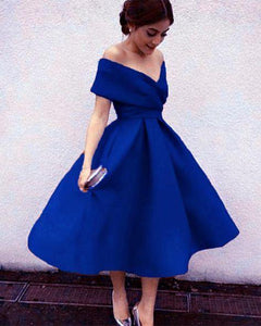 Ball Rayna Homecoming Dresses Royal Blue Gown Tea Length Tea Length Party Dress CD2511