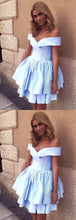 Load image into Gallery viewer, Baby Blue , Short Dresses, Semi Formal Dress, Short Dress, Homecoming Dresses Cocktail Izabelle Light Blue CD2824