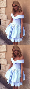 Baby Blue , Short Dresses, Semi Formal Dress, Short Dress, Homecoming Dresses Cocktail Izabelle Light Blue CD2824
