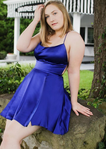 , Plus Size For Teen, Homecoming Dresses Nancy Royal Blue Cheap Hoco Dress CD2934