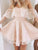 A-Line Off-Shoulder Pink Lace Homecoming Dresses Danielle Pearl Tulle Short With Ruffles, Cute CD30