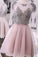Short Dress Cute Tulle Dresses Shaniya Cocktail Two Pieces Lace Homecoming Dresses CD3298