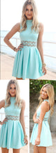 Load image into Gallery viewer, Short Sage Party With Pleated Homecoming Dresses Jayda Zipper Mini Feminine CD372