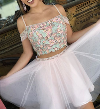 Load image into Gallery viewer, Jaida Homecoming Dresses Pink Two Piece Short , Cute CD3906