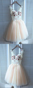 V Neck Homecoming Dresses Valeria , Short , V-Neck CD411