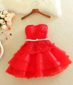 Homecoming Dresses Sherlyn , Red , Cheap Gowns CD6668