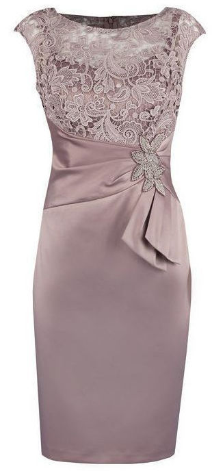 Lace Selah Homecoming Dresses Sheath Grey Bateau Cap Sleeves Mother Of The Bride With Appliques CD820