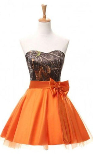 , Camo Short Party Dress, Homecoming Dresses Rory Orange Dresses CD8822