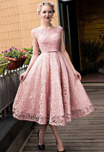 Load image into Gallery viewer, , Appliques , A-Line Formal Dress Homecoming Dresses Pink Cheyanne Lace CD901