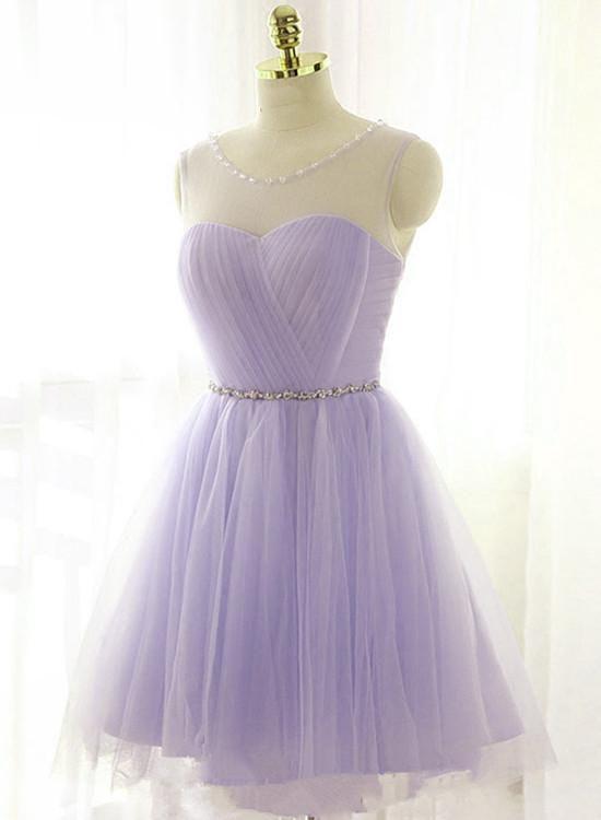 Cute Homecoming Dresses Chelsea Lavender With Belt CD9170