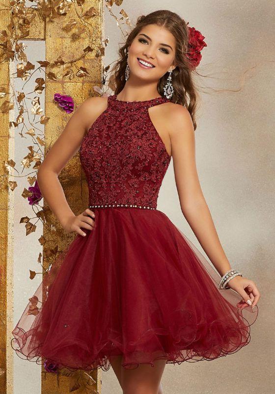 Crystal Beaded Embroidery Homecoming Dresses Alivia CD9895