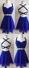 Load image into Gallery viewer, , Blue Dress, Cute , Kristen Homecoming Dresses Two Piece CD99