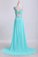 2022 Open Back Halter Prom Dresses A Line Sweep Train Chiffon With Beads&Ruffles