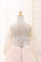 2022 Scoop Flower Girl Dresses Ball Gown Long Sleeves Tulle With Aplique