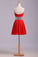 Red Homecoming Dresses A Line Sweetheart Short/Mini With Rhinestone Chiffon