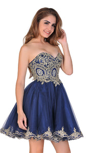 2022 Homecoming Dresses A Line/Princess Sweetheart Tulle With Applique