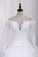 2024 New Wedding Dress A-Line Scoop Long Sleeves Tulle Court Train With Applique