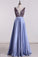 2022 Satin Prom Dresses A Line Beaded Bodice Open Back A Line