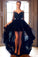 2022 Asymmetrical Prom Dresses Mid-Length Sleeve Spaghetti Straps Lace
