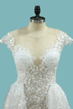 Load image into Gallery viewer, 2024 Sexy Beach Scoop Wedding Dresses Sheath Lace See-Through