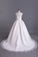 2024 Romantic Lace Bodice A Line Wedding Dress Pick Up Organza Skirt Cathedral Train With Flower