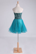Load image into Gallery viewer, 2022 Homecoming Dress Sweetheart A Line With Applique And Beads