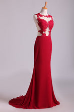 Load image into Gallery viewer, Scoop Mermaid Wedding/Prom Dresses Spandex With Applique